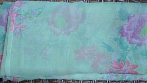 Vibrant Pink🩷&amp;mint green💚floral printed sarees