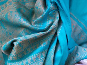 Blue Baluchari inspired Pure handloom Silk Saree