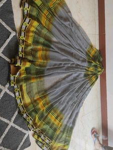 Elegant Saree - Grey, Yellow & Green