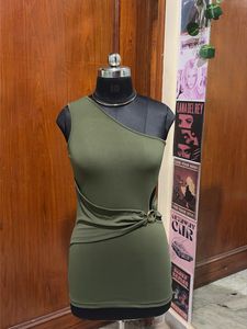 Olive Green Cutout Mini Dress