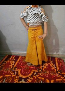 Cute Polka Dot Top & Palazzo Set