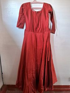 Red Embroidered Gown