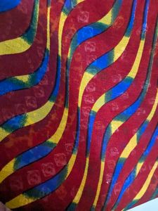 Red And Green Printed Saree