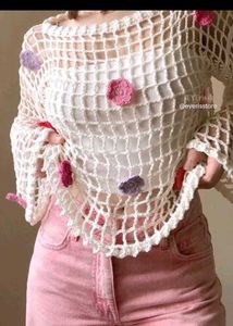 Crochet Flower Net Top