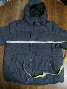 Men's Grey Hooded Puffer Jacket