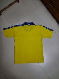 Vintage EIDER Yellow Blue Rugby Football Jersey XL