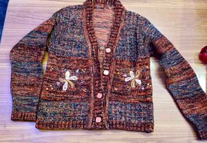 Embroidered Knit Cardigan
