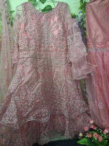 Elegant Pink Embellished Kurta Set with Dupatta