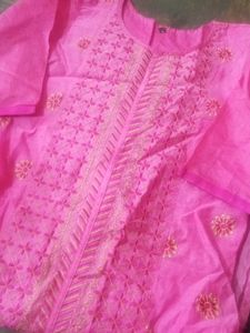 Vibrant Pink Embroidered Kurta