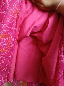 Pink Bandhej Full Gher Kurta Set with Dupatta😍💓