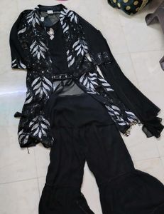 Stunning Black Sequined Kurta Set