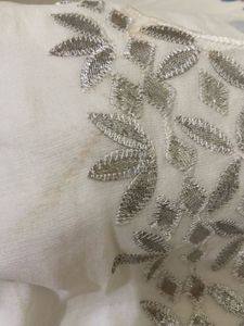 XXL white embellished kurti