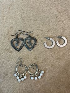 3 Pairs of Heart Earrin