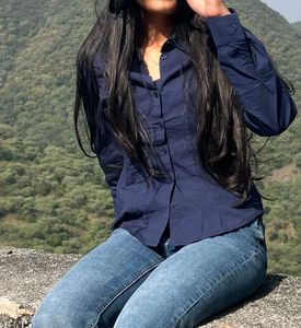 Navy Blue Button-Up Shirt