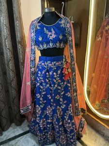 Royal Blue Embroidered Lehenga Choli