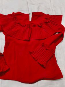 Red Ruffle Top