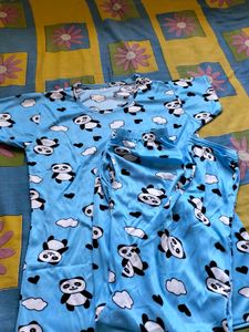 Cute Panda Print Pajama Set