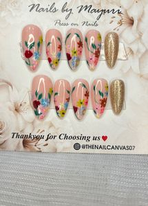 Handmade Floral Press-On Nails