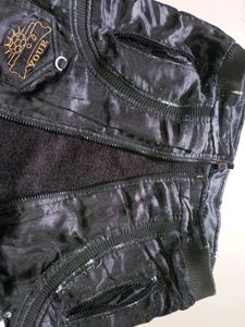 Black Graphic Jacket (Defect on Sleeves