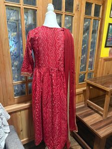 Elegant Red Kurta Set with Dupatta