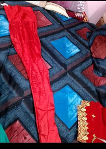 Red Embellished Kurta