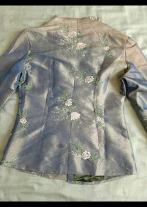 Chinese Cheongsam Sage Silk Jacket