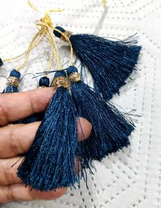 Set of 8 Navy Blue Tassels