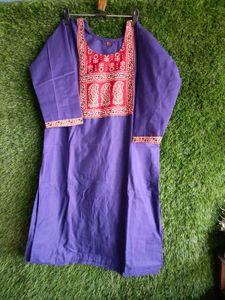 Beautiful Teal Kurta with Red Print