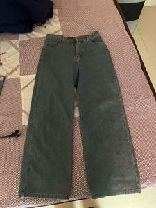 Grey Wide Leg Jeans with miniso face wash ( more t