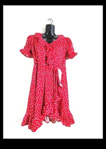 Chic Polka Dot Wrap Dress
