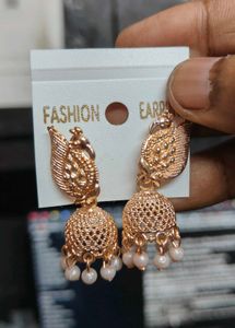 Elegant Peacock Jhumka Earrings