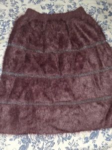 Fluffy Brown Mini Skirt