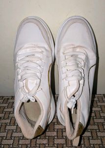 Chic White &amp; Gold Sneakers