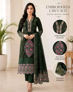 Olive Green Pakistani suit