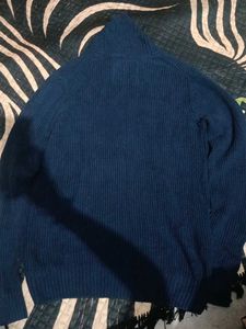 H&amp;M ,, Navy Blue Button Neck Sweater
