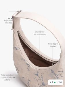 Marble Print Hobo Bag