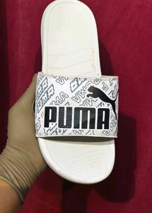 Puma White Slides