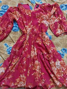 Chic Floral Print Tiered Mini Dress