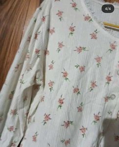 Floral Button-Up Long Sleeve Top