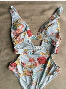 Seashell Print One-Piece Swimsuit