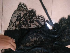 Black Lace Swim Cover-Up 🖤🪨🦨⚽🎱🎩🪄