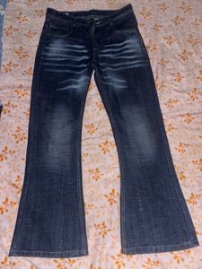Flared Blue Denim Jeans