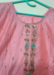 Elegant Pink Kurta with Sequins