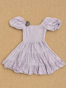 Angie Chic Lavender Eyelet Tiered Dress