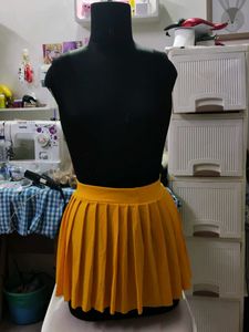 Yellow Pleated Skirt