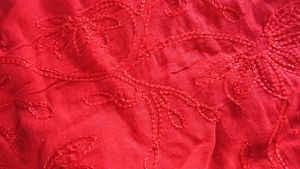 Vibrant Red &amp; Black Paisley Dupatta Set