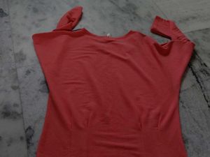 Coral Zip Detail Long Sleeve Top