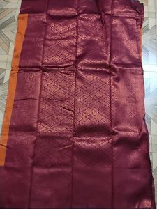 Beautiful Orange Silk Saree