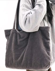 Stylish Corduroy Tote Bag