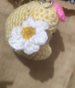 Cute Crochet Chick Keychain